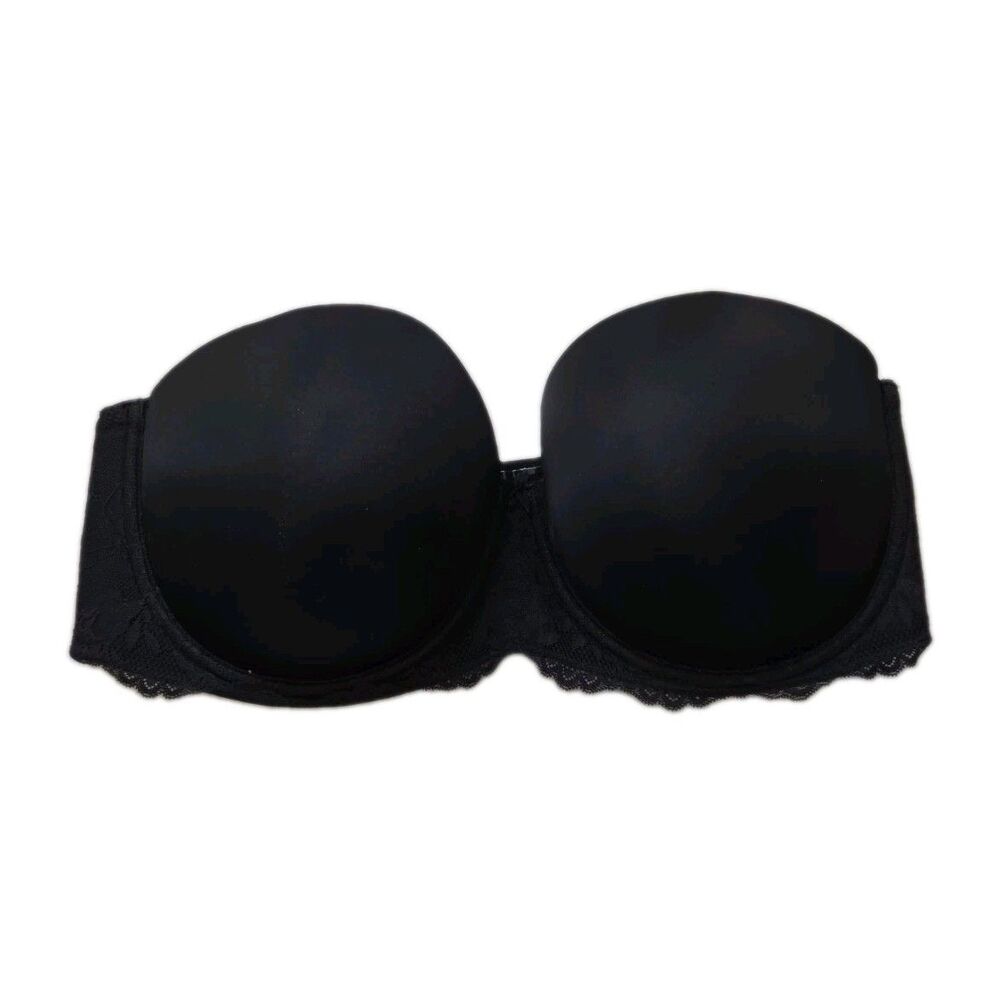 Torrid Curve Black Strapless Lace Back Underwire Bra Size 42F EUC